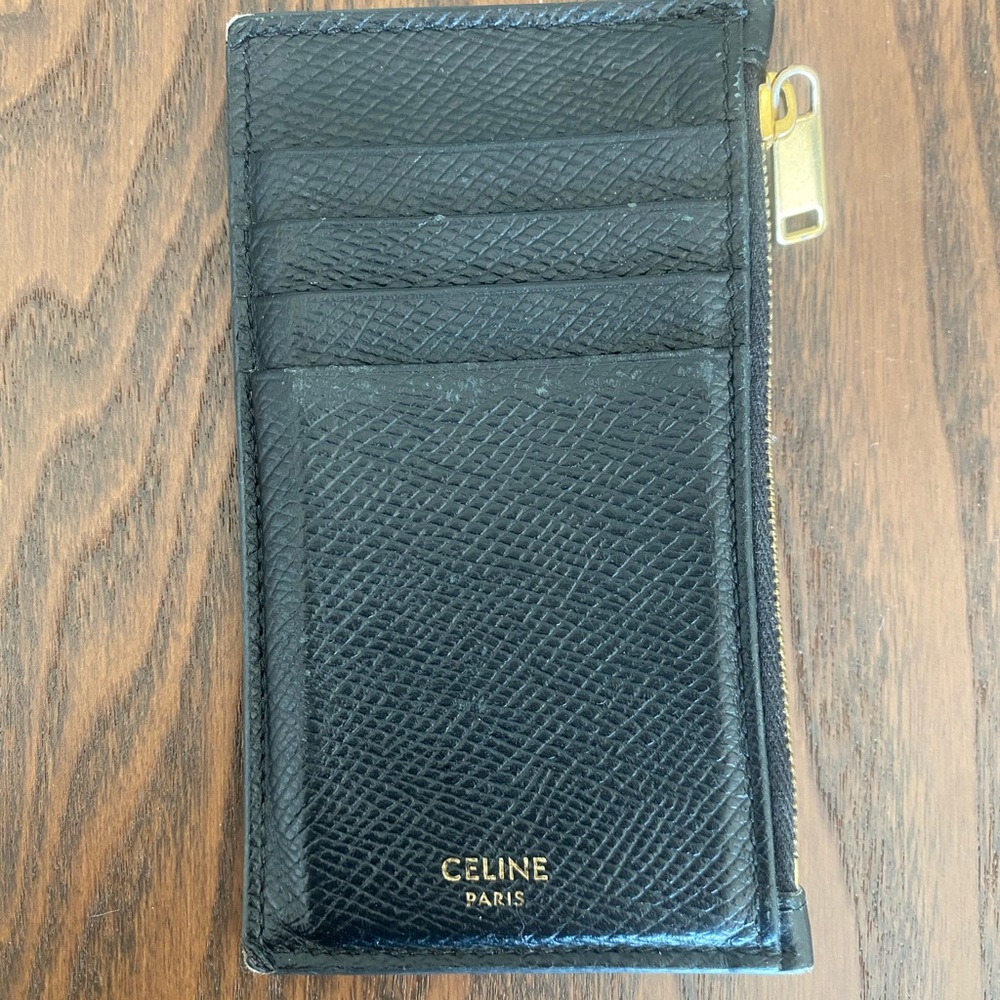 Celine Black Leather Card Holder